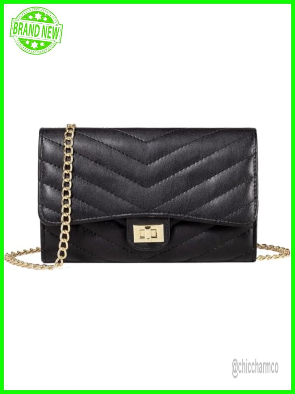 PU Leather Crossbody Bag Detachable Chain Strap Small Purse